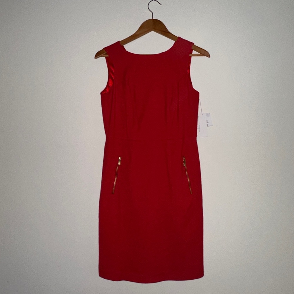 Liz Claiborne Red Dress with Zipper Pockets